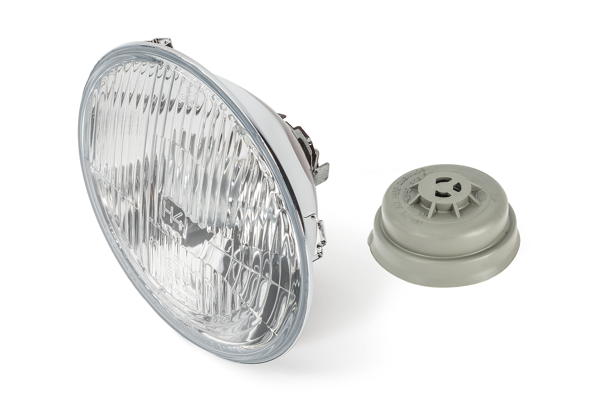 Hella 002395031 7" Round E-Code (ECE) H4 Conversion Headlight Housing