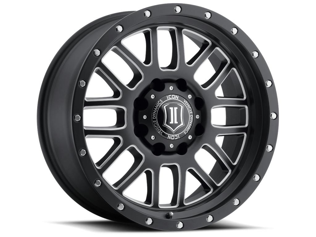 ICON Alloys 1220905556SBMW ICON ALLOYS ALPHA SAT BLK MILL WIN - 20 X 9 / 5 X 150 / 16MM / 5.625" BS
