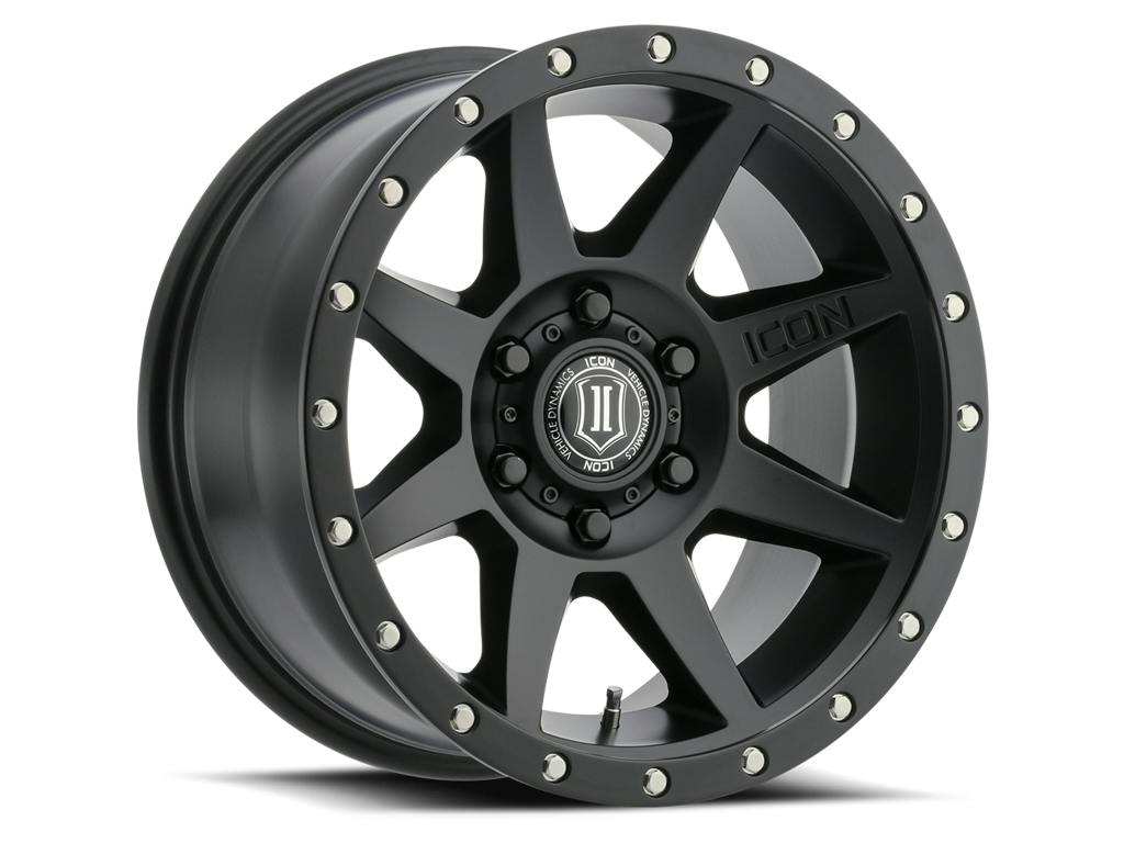 ICON Alloys 1817855557SB ICON ALLOYS REBOUND SAT BLK - 17 X 8.5 / 5 X 150 / 25MM / 5.75" BS