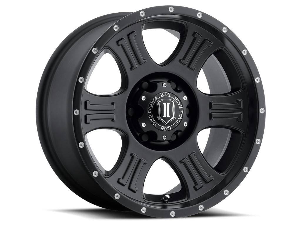ICON Alloys 1017857347SB ICON Alloys Shield Satin Black - 17 X 8.5 / 5 X 5 / 0mm / 4.75 bs