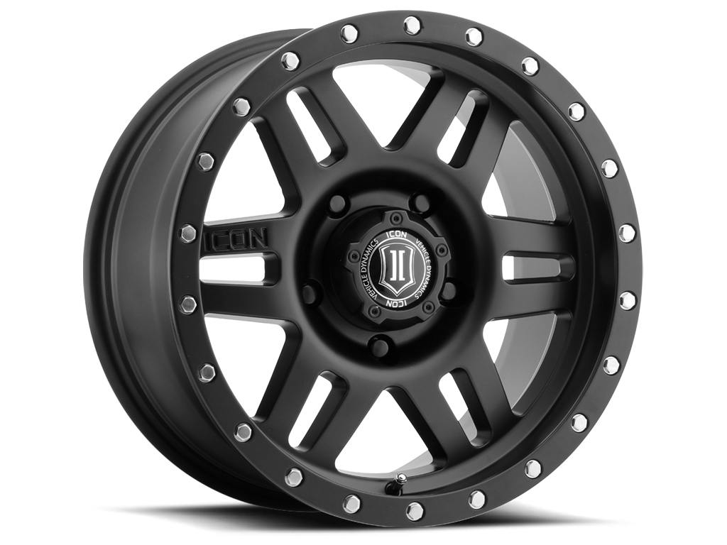 ICON Alloys 1417855557SB ICON ALLOYS SIX SPEED SAT BLK - 17 X 8.5 / 5 X 150 / 25MM / 5.75" BS