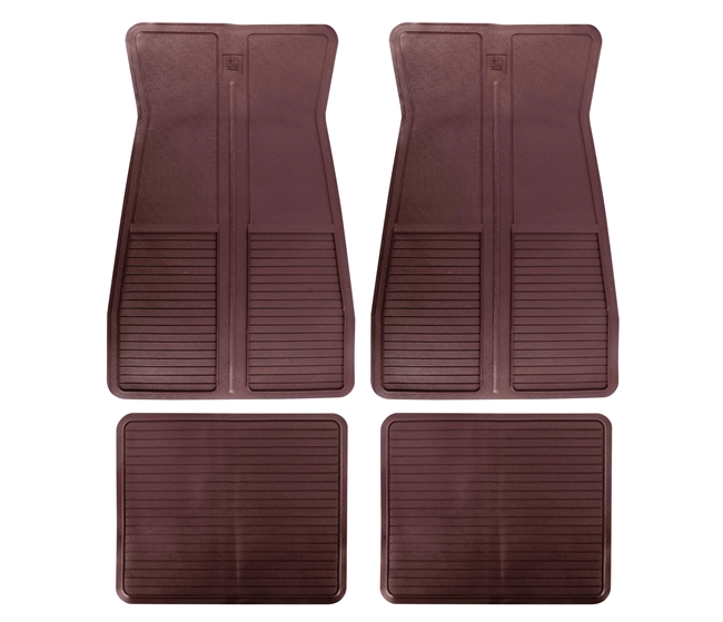 1973 - 1981 Camaro Floor Mats Set, Original GM Style, Carmine / Dark Red