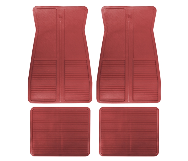 1973 - 1981 Camaro Floor Mats Set, Original GM Style, Red