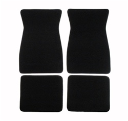 1970 - 1981 Camaro Black Front and Rear Floor Mats Set, Carpeted with Grippers, 80/20 LOOP MATERIAL