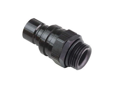 Q/R #6 Male O-Ring Boss Plug Valved Black 32106