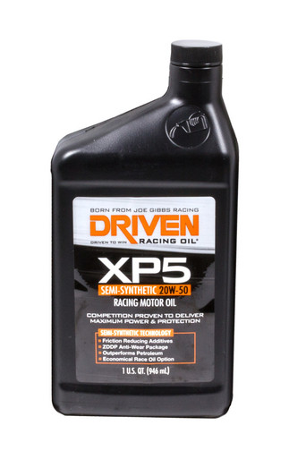 Driven Racing Oil XP5 20w50 Semi-Synthetc Oil 1 Qt Bottle 906