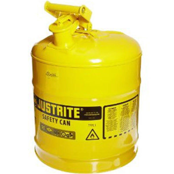 Yellow Metal Safety Can, Type 1, Five Gallon Capacity, for Diesel Fuel and Other