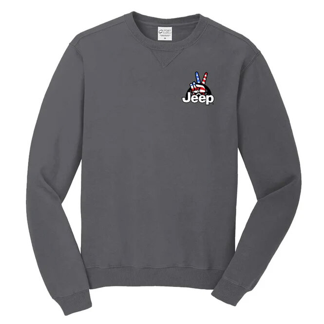Jeep Merchandise CF-JWave-CharS Jeep Wave Crewneck Sweatshirt in Charcoal Small
