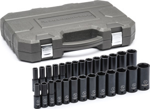 GearWrench 84949N 27 Pc 1/2in Drive Deep Impact Socket Set