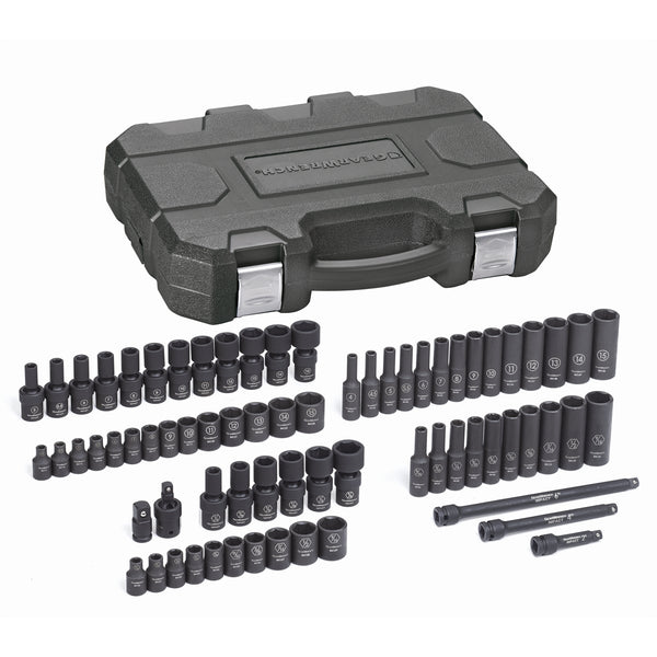 71 PIece 1/4" Drive 6 Point SAE/Metric Standard, Deep and Universal Impact Sock