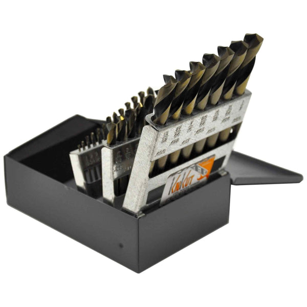 KnKut 29 Piece Stubby Length Drill Bit Set 1/16"-1/2" by 64ths KNK29KK7