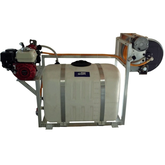 Kings SprayersKS100P7038ESM100 Gallon SpaceMaker Skid w/ 10 gpm Diaphragm and Elec Reel w/ 50 ft. of 3/8 in. ID Hose