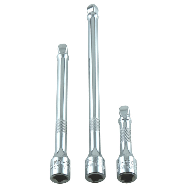 3 Piece 3/8" Drive Wobble Socket Extension Set KTI22041