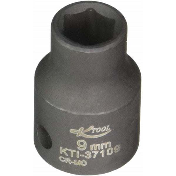 Impact Socket, 3/8" Drive, 9mm, 6 Point, Shallow