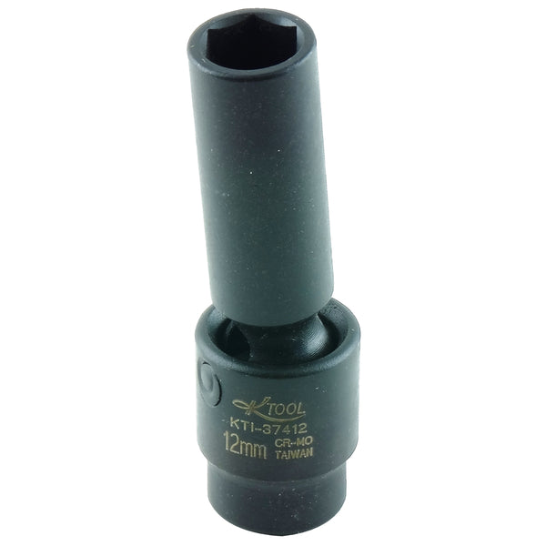 3/8in. Drive Swivel Deep 6 Point Impact Socket 12mm KTI37412