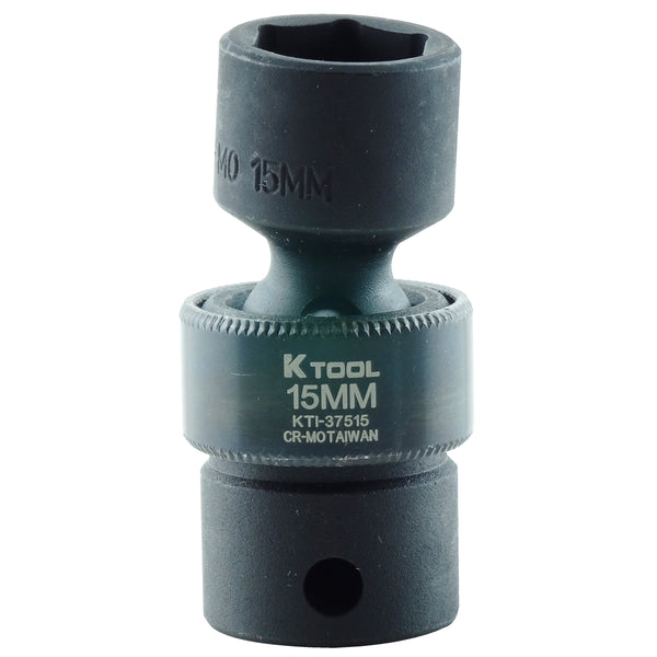3/8in. Drive Standard Swivel Impact Socket 15mm KTI37515