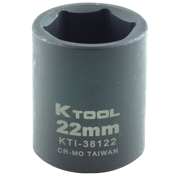1/2" Drive 6 Point Impact Socket 22mm