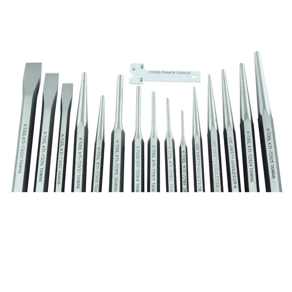 15 Piece Punch and Chisel Set In Kit Bag KTI72901K