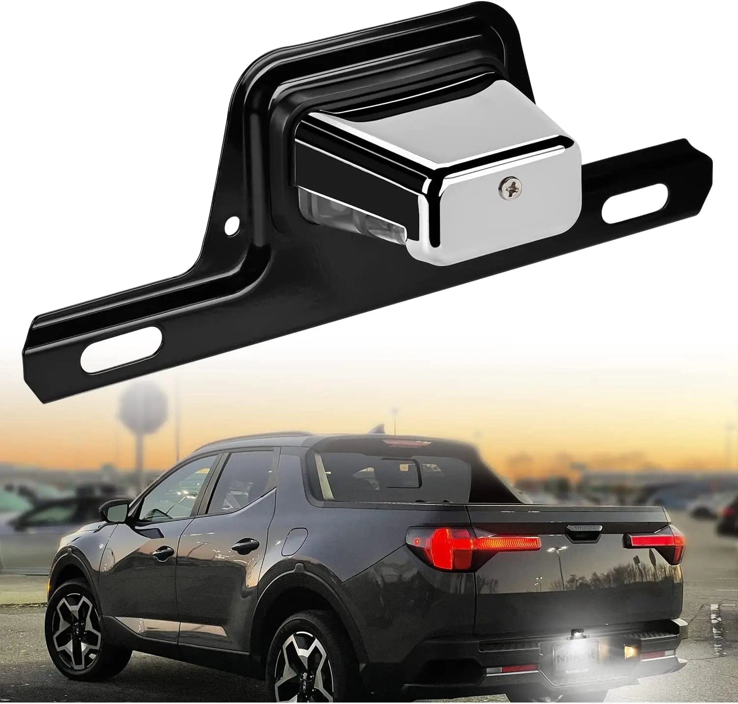 LED License Plate Light Chrome Housing