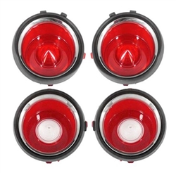 1971 - 1973 STD Camaro Tail Light & Backup Lens Kit, PILLOW STYLE OPTICS, 4 Piece Set