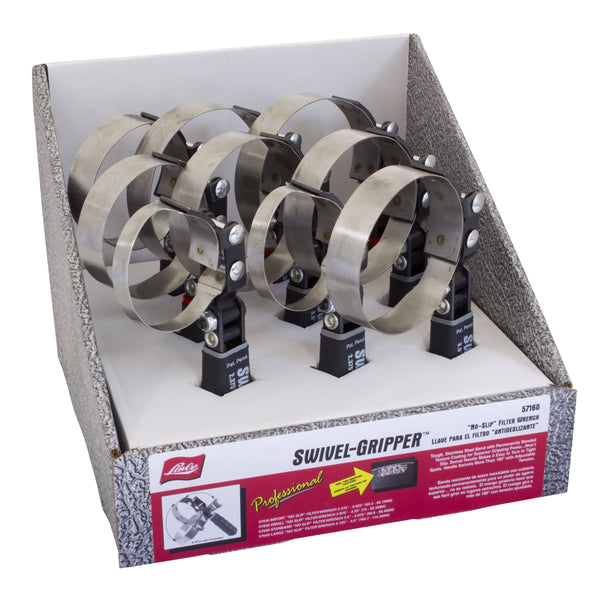 Swivel Gripper "No-Slip" Filter Wrenches, 9 Pack DIsplay LIS57160