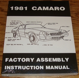 1981 Camaro Factory Assembly Instruction Manual Book