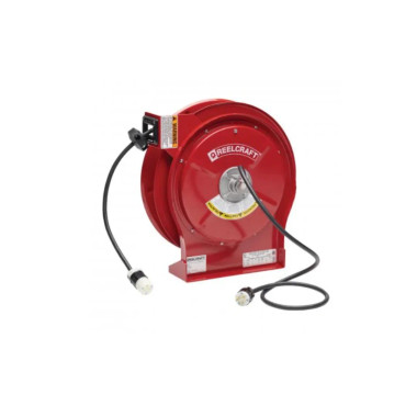 Reelcraft L 5550 123 3A 12/3 50 ft. Premium Duty Single Receptacle Power Cord Reel