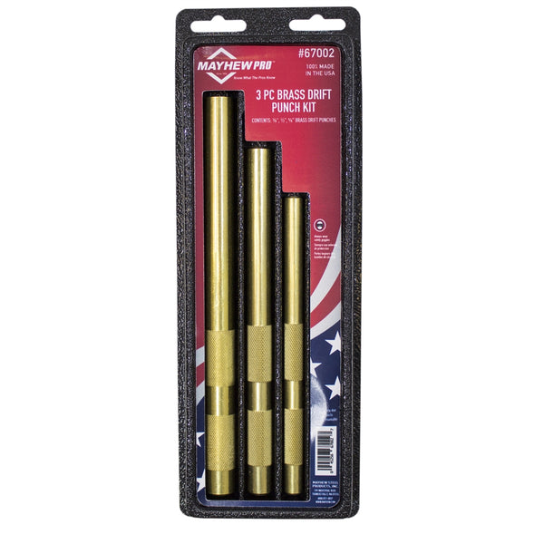 3 Pc Brass Drift Punch Set MAY67002