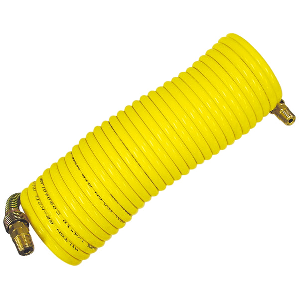 1/4" X 25' Nylon Re-Koil Air Hose, Yellow MIL1669