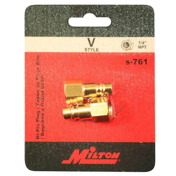 Hi-Flo V-Style 1/4" FNPT Brass Plug 2/cd