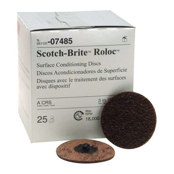 3" Coarse Scotch Brite Roloc Surface Conditioning Discs MMM7485