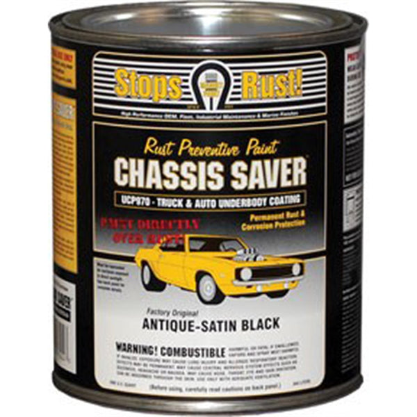 Chassis Saver Paint, Stops and Prevents Rust, Satin Black, 1 Quart Can