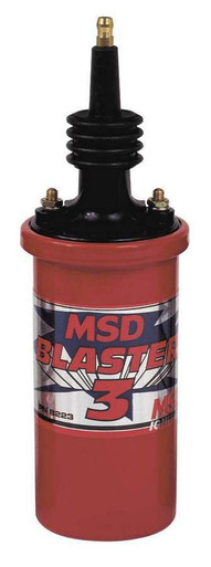 MSD Blaster 3 Ignition Coil 45,000V Red Oil-Filled 7.5" x 2.125" 8223