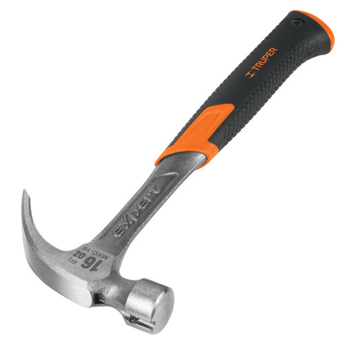 Truper16 Oz Neoprene Handle Curved Claw Hammer #17856
