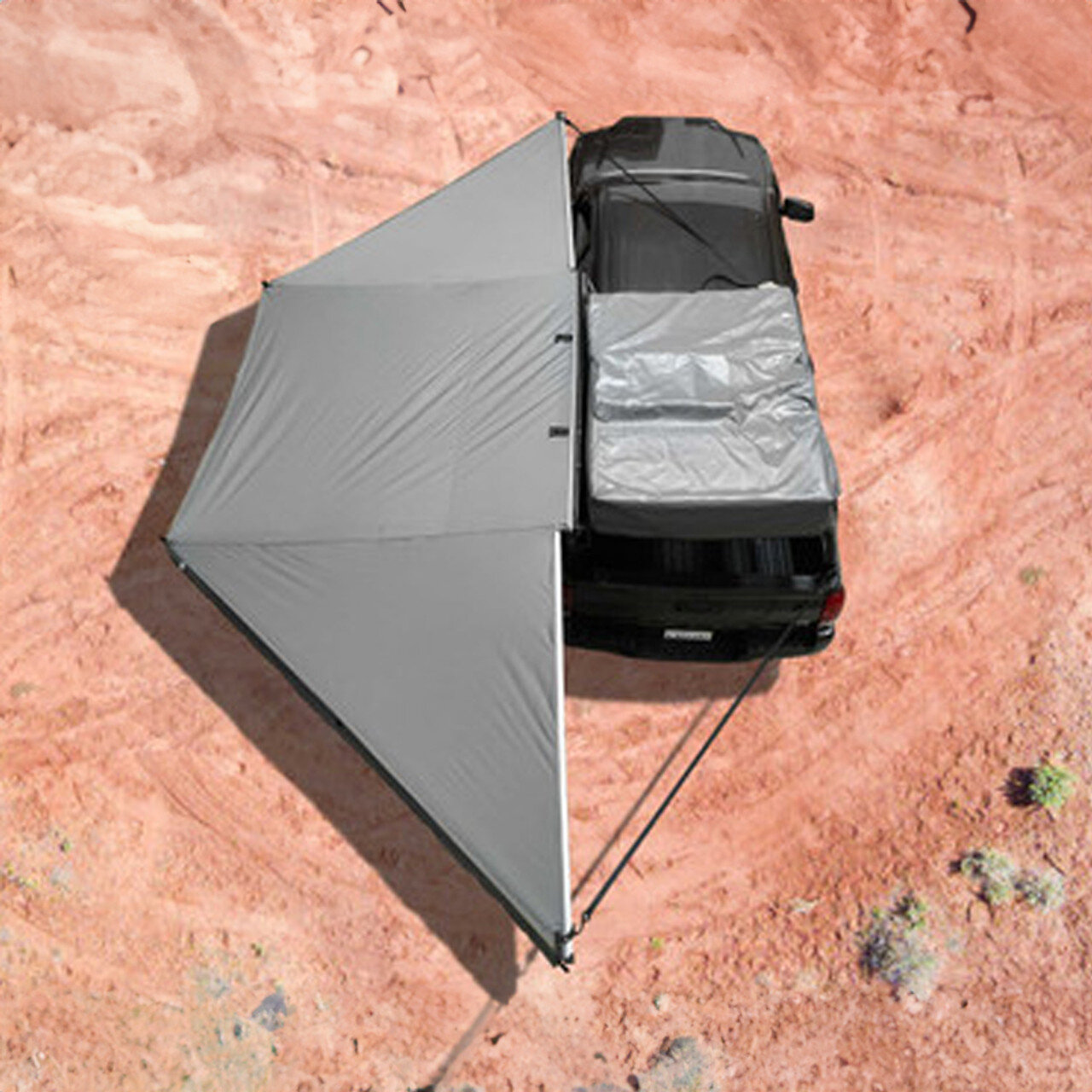 Overland Vehicle Systems 19609908 Nomadic 180 Awning with Extended Poles for Mid-High Roofline Vans
