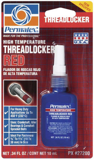 Hi Temp Threadlocker 10ml - Red 27200