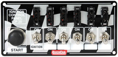 QuickCar Ignition Panel with 6 Toggle Switches and Start Button 50-163