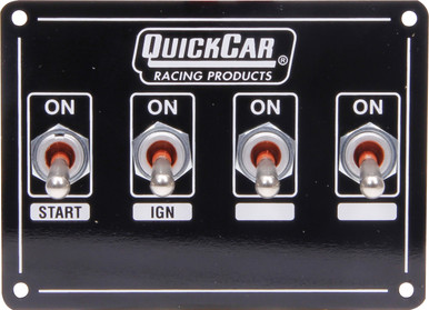QuickCar Extreme Dual Ignition 4-Switch Panel 4-1/8 x 3 Black 50-7411