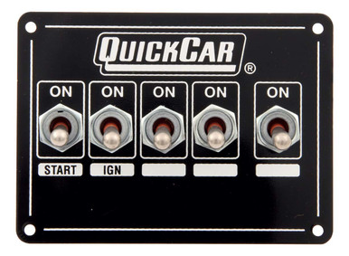 QuickCar Dual Ignition Panel with 3-Wheel Brake Switch 4-1/8 x 3 Black 50-7713
