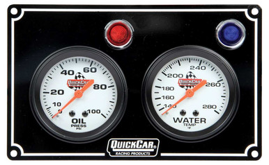 QuickCar 2-Gauge Panel Oil Pressure Water Temperature Black 61-6701