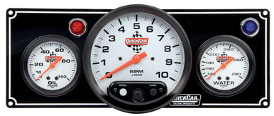 QuickCar 2-1 Gauge Panel OP/WT with 5in Tach Black 61-6731