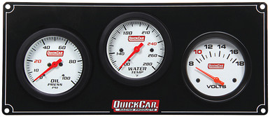 QuickCar 3-Gauge Extreme Panel Oil Pressure Water Temperature Voltmeter 61-7017