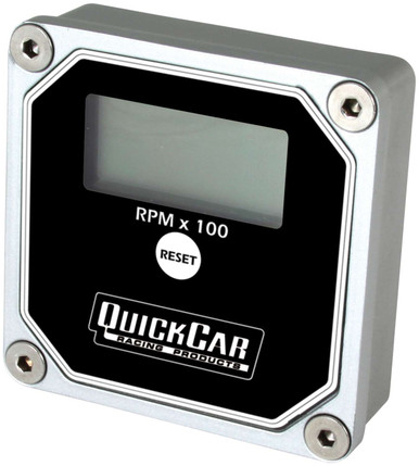QuickCar LCD Digital Tachometer Black 1-3/4 x 3/4 Display Waterproof Aluminum 611-100