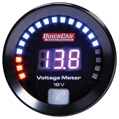 QuickCar Digital Voltmeter 8-18V 2-1/16" Black Face 67-007