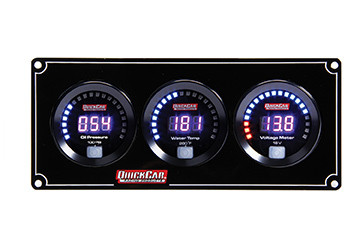 Quickcar Digital 3-Gauge Panel Oil Pressure Water Temperature Voltmeter 67-3017