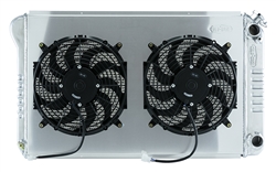 1970 - 1981 Camaro COLD-CASE LS Swap Aluminum Radiator KIT with Dual 12" Electric Fan and Custom Fit Aluminum Fan Shroud