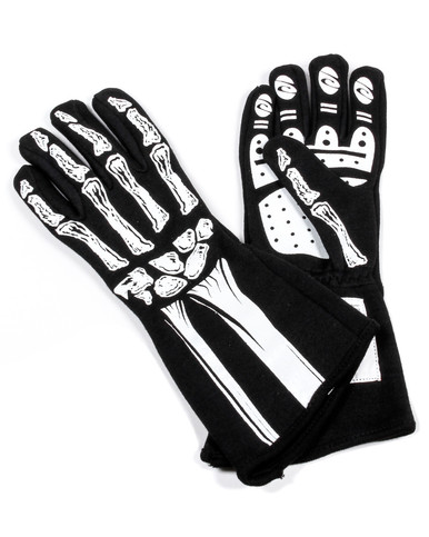 RJS Double Layer White Skeleton Gloves Small 600090168