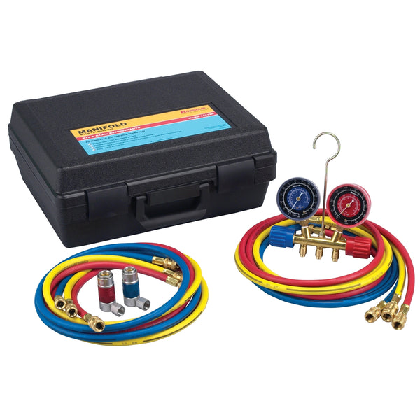Dual AC R12 and R-134a Manifold Gauge Set ROB44150