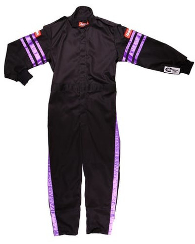 Racequip Black Suit Single Layer Kids Medium Purple Trim 1950593