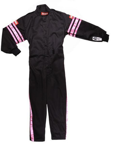 Racequip Black Suit Single Layer Kids Medium Pink Trim 1950893